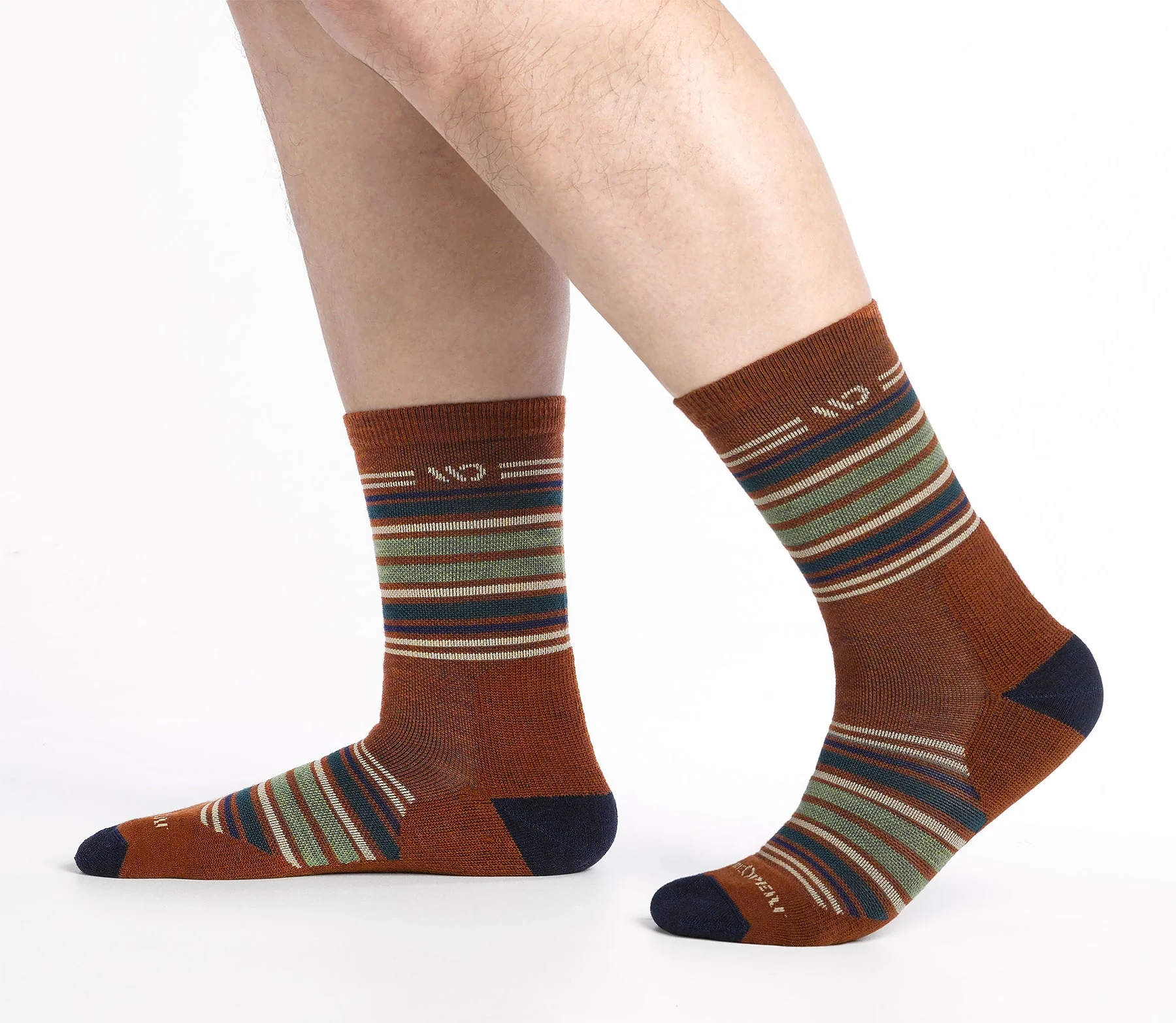 Multi Stripe Cushioned Micro Crew Socks - Image 2